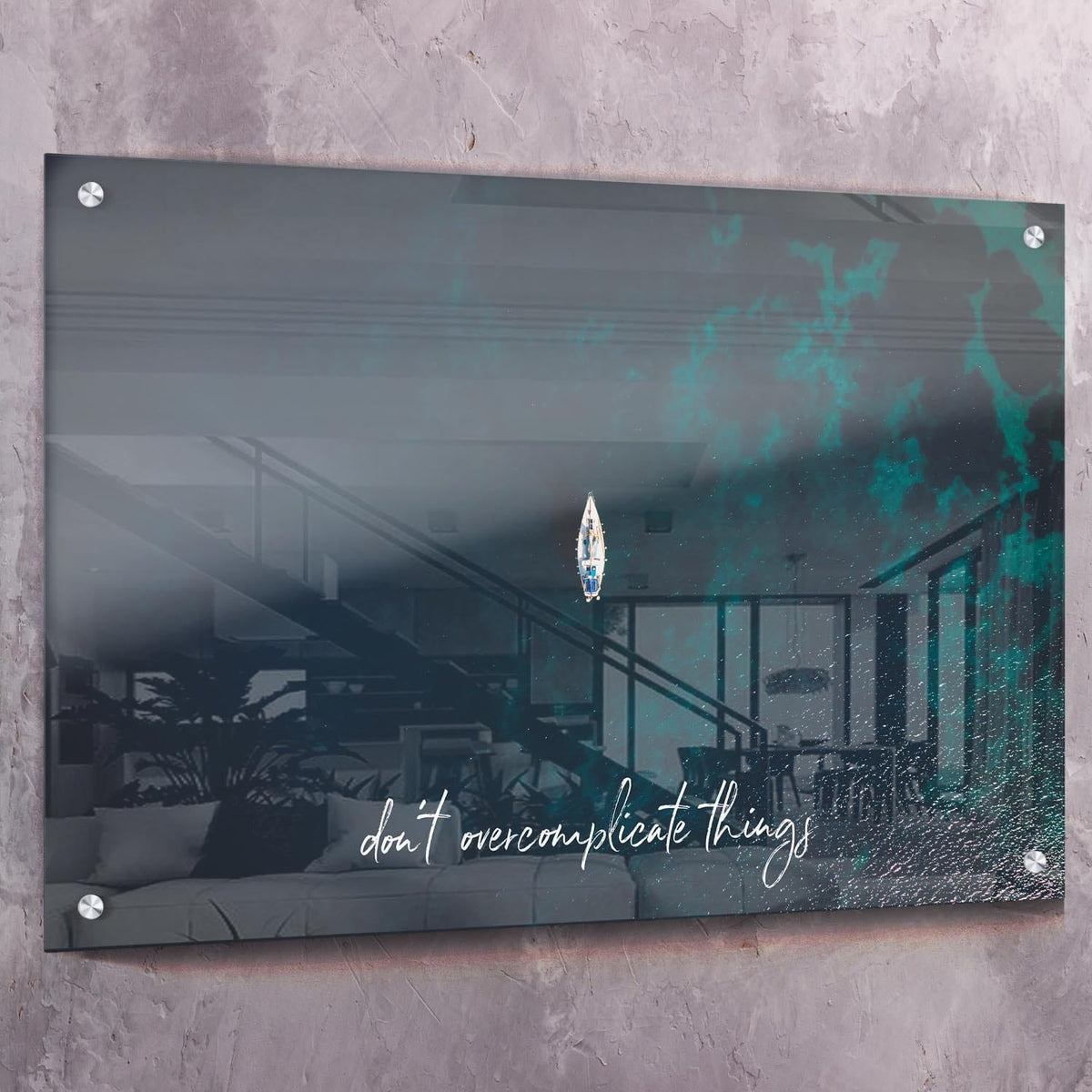 Don't Overcomplicate Things - Boat Motivational Wall Art, alternate view by Impaktiv