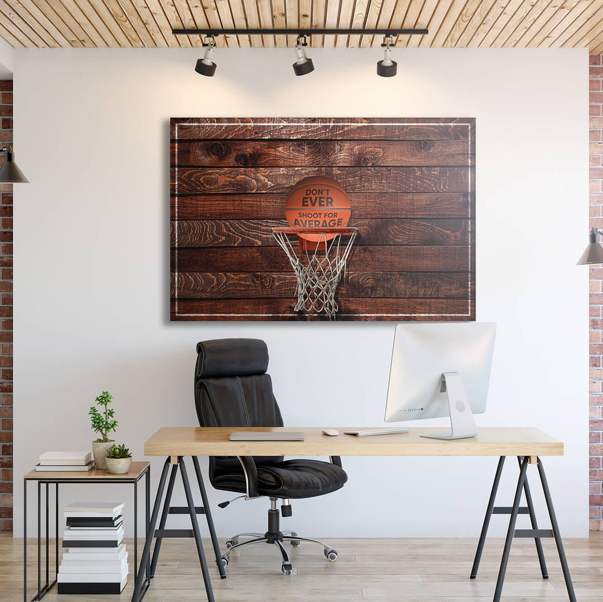 Don't Shoot for Average Motivational Wall Art, alternate view by Impaktiv