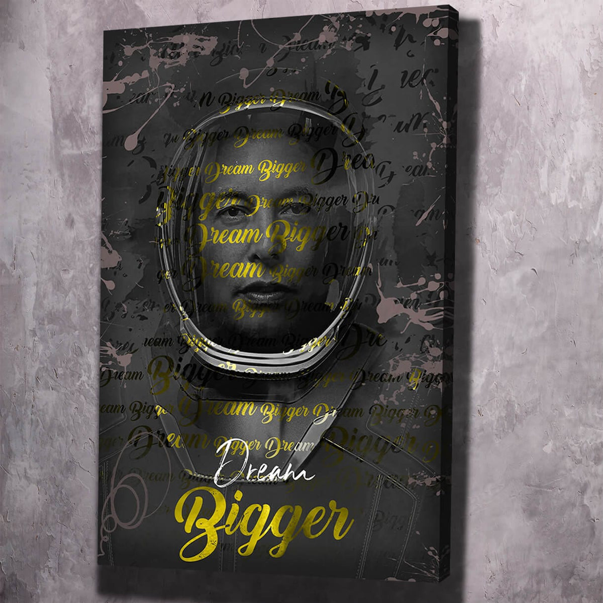 Elon Musk - Dream Bigger Entrepreneur Wall Art, Elon Musk wall art by Impaktiv