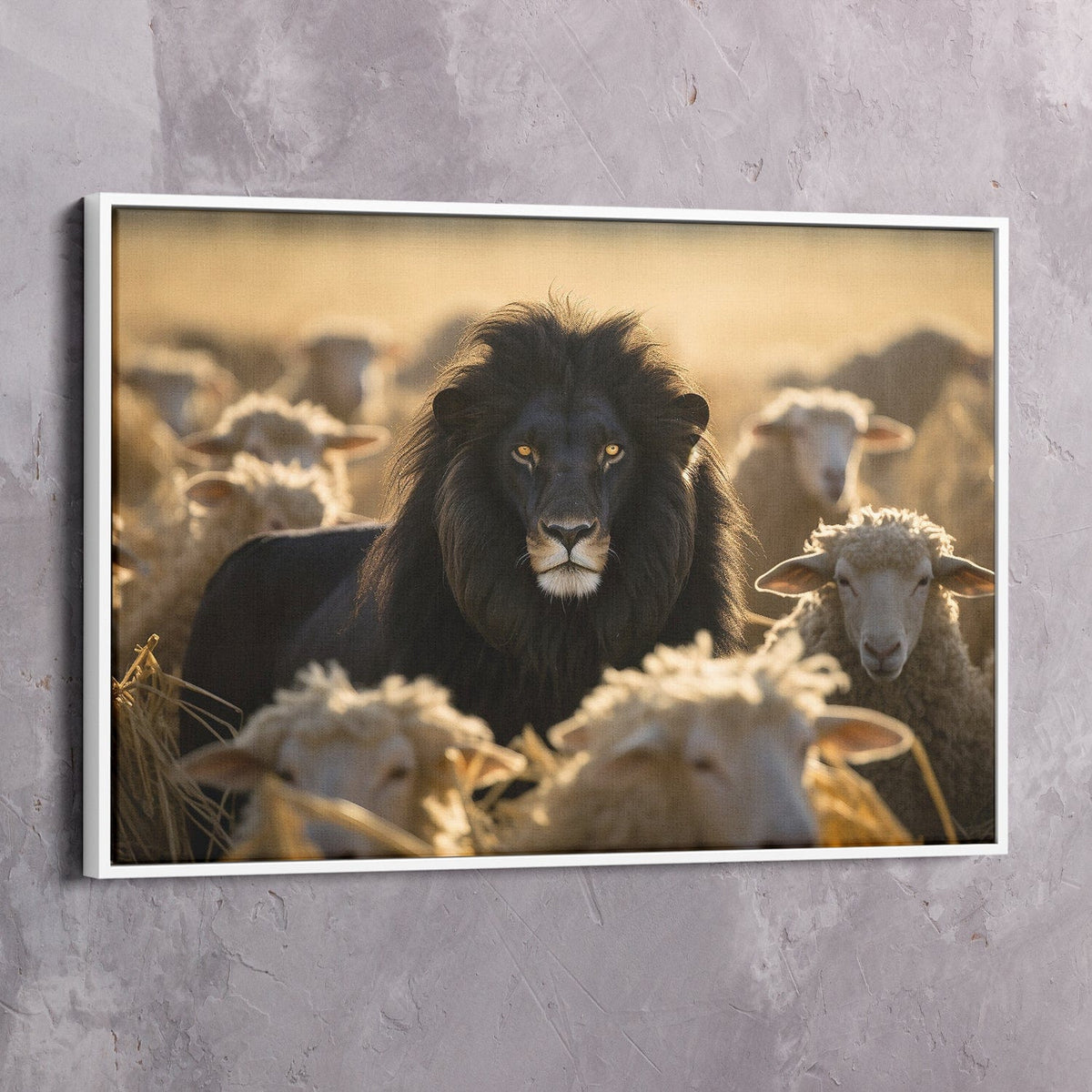 Lion Leading Sheep Wall Art, alternate view by Impaktiv