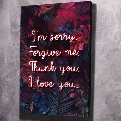 Embrace Healing with Ho'oponopono Prayer Quote Wall Art- Unlock the Power of Repentance, Forgiveness, Gratitude, and Love Canvas Art Portrait
