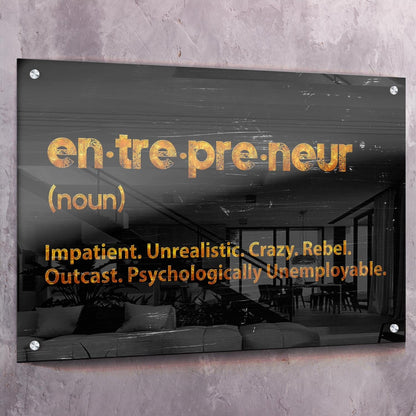 Entrepreneur Unemployable Wall Art | Inspirational Wall Art Motivational Wall Art Quotes Office Art | Impaktiv Exclusive Canvas Art Landscape