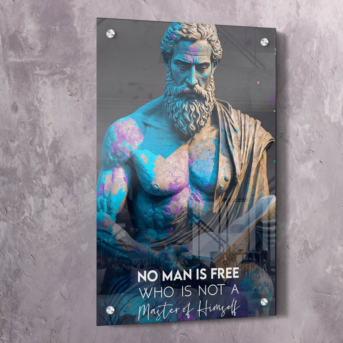 Epictetus - No Man is Free Stoic Wisdom Wall Art, alternate view by Impaktiv