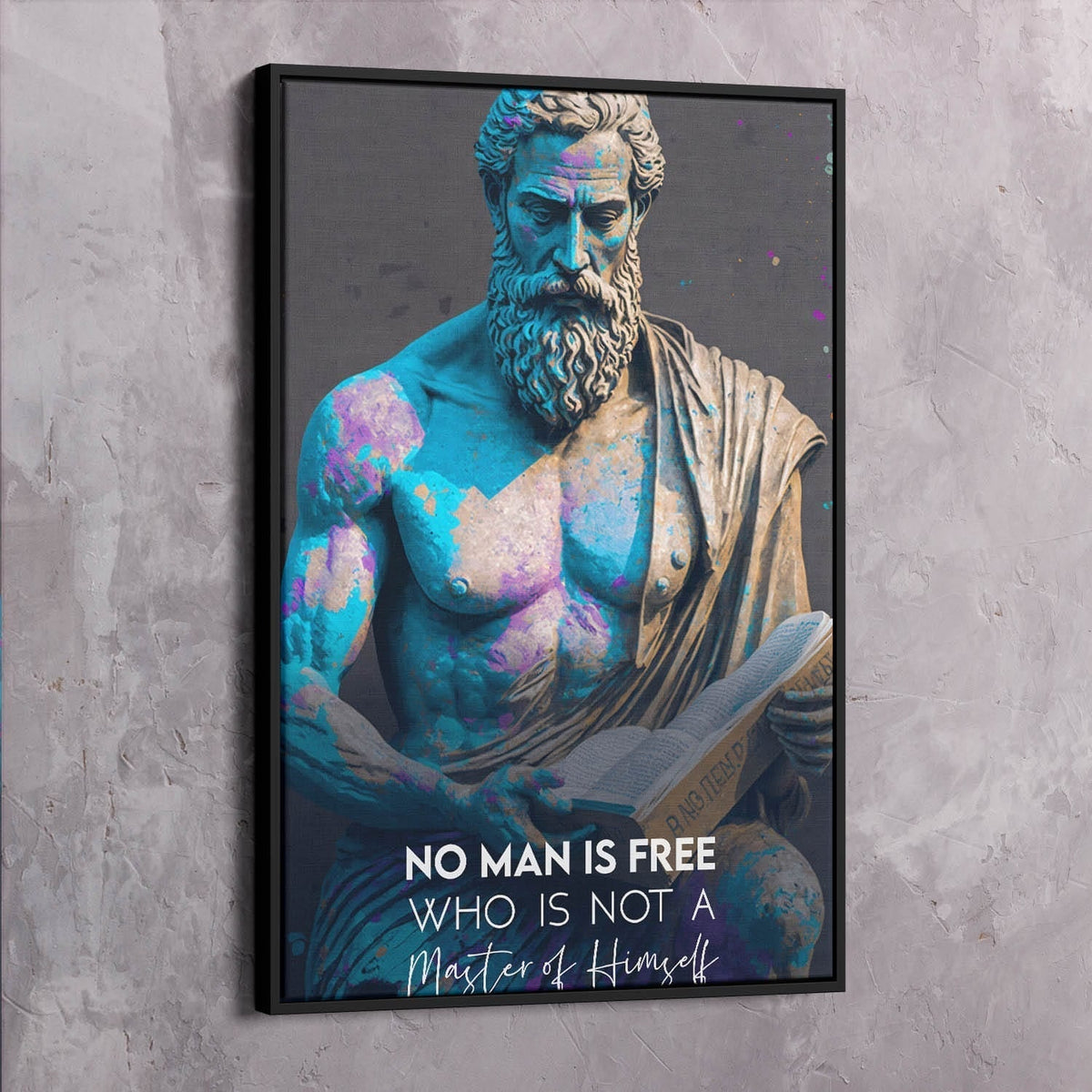 Epictetus - No Man is Free Stoic Wisdom Wall Art, alternate view by Impaktiv