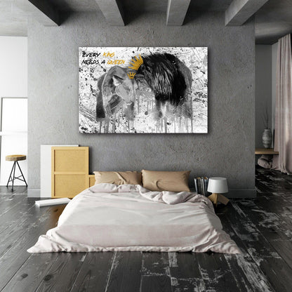 Every King Needs A Queen Wall Art | Inspirational Wall Art Motivational Wall Art Quotes Office Art | Impaktiv Exclusive Canvas Art Landscape
