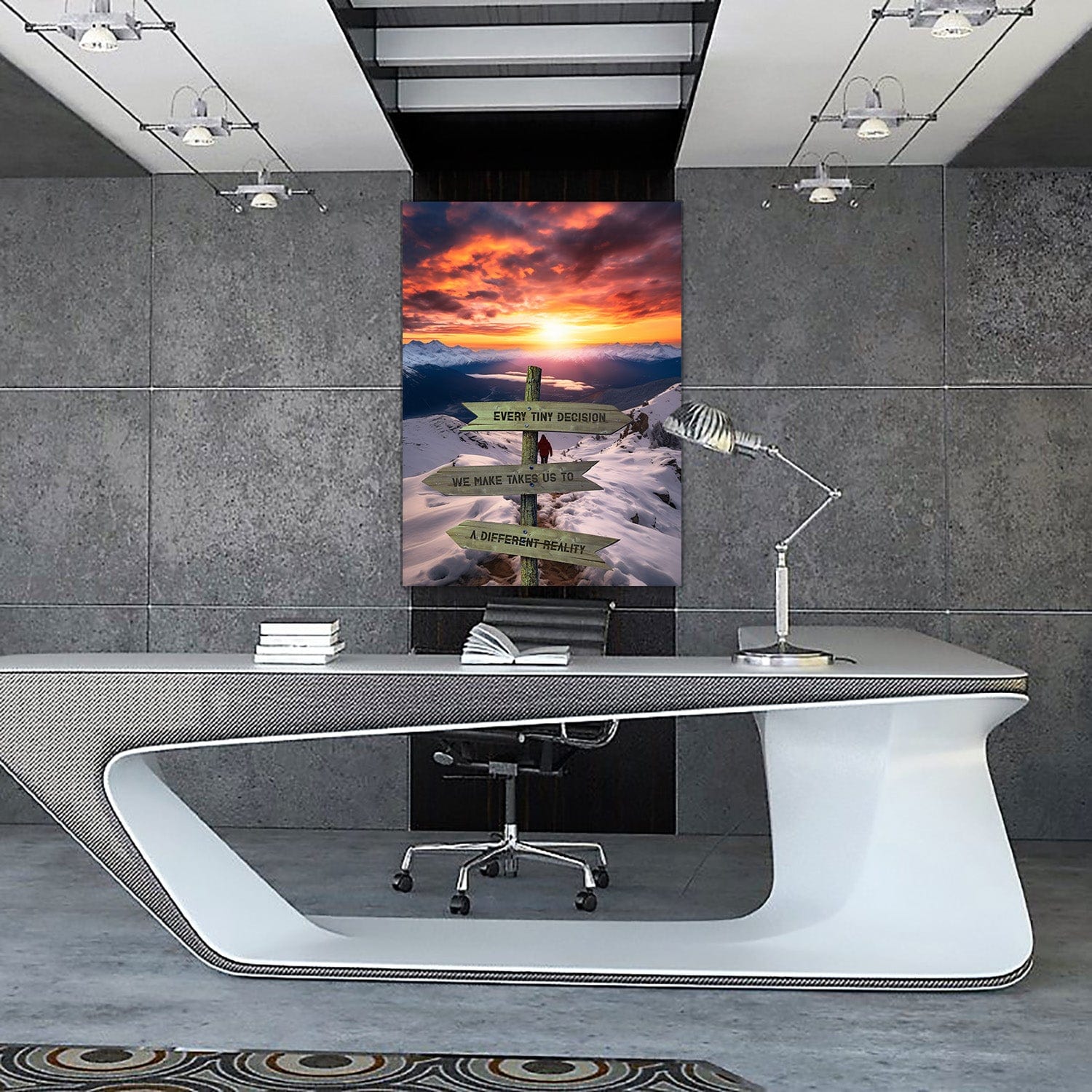 Every Tiny Decision "Crossroads of Destiny" Mountain Sunset Wall Art | Impaktiv Canvas Art Portrait