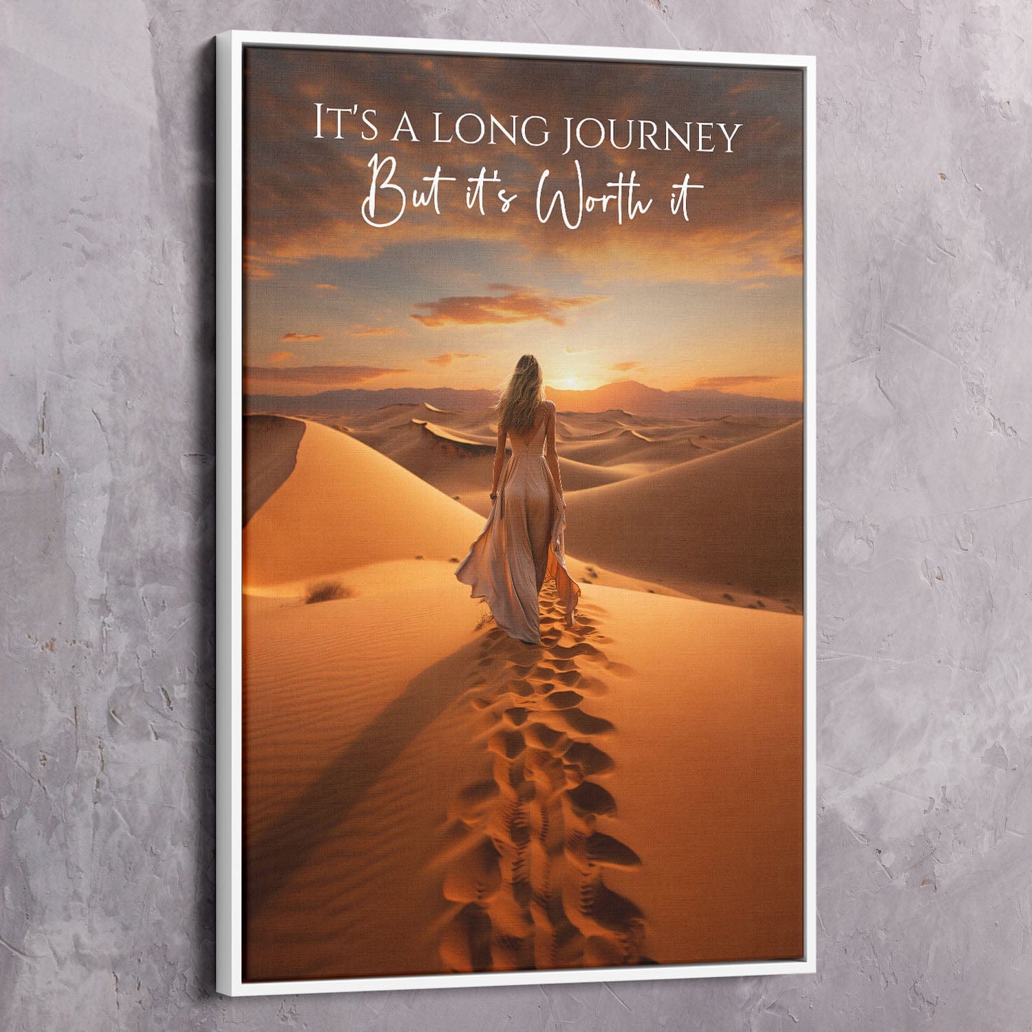Experience the Power of Resilience: Long Journey Quote Wall Art | Impaktiv Canvas Art Portrait
