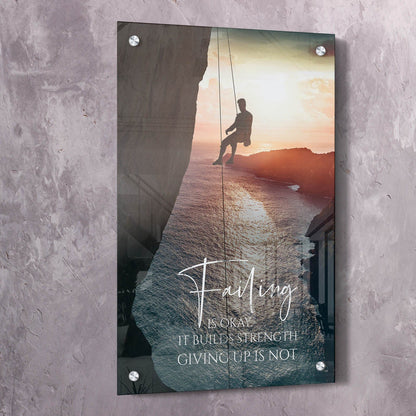 Failing Builds Strength Wall Art | Inspirational Wall Art Motivational Wall Art Quotes Office Art | Impaktiv Exclusive Canvas Art Portrait