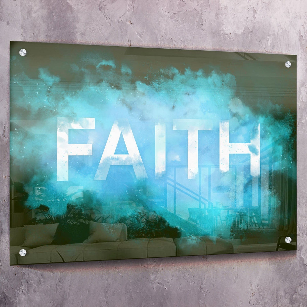 FAITH Smoke Christian Wall Art, alternate view by Impaktiv