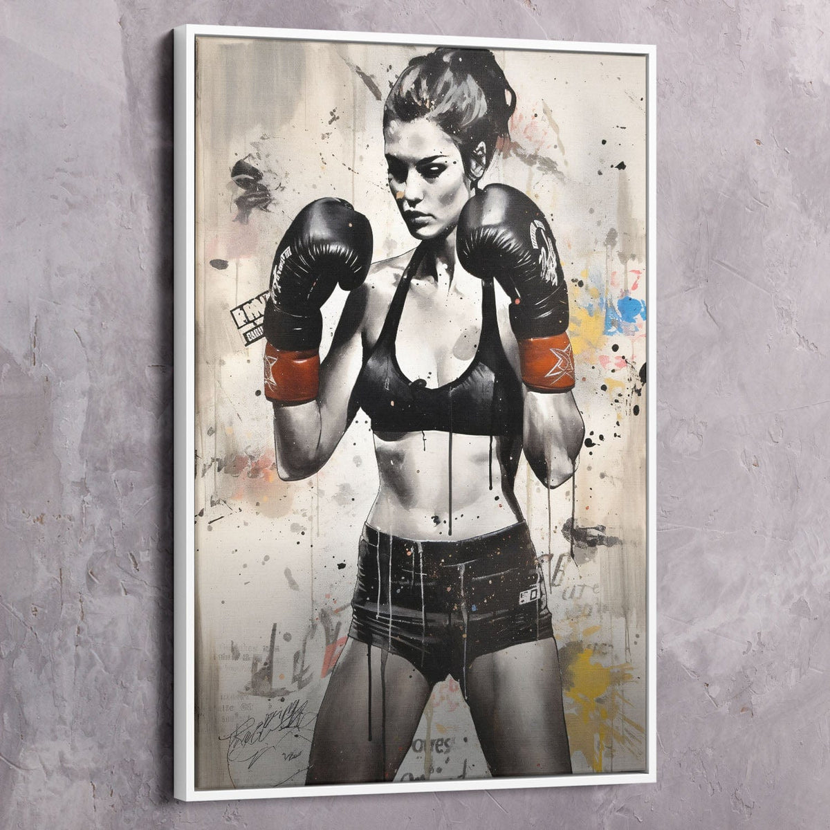 Female Boxer - Falling Is Okay Motivational Wall Art, alternate view by Impaktiv