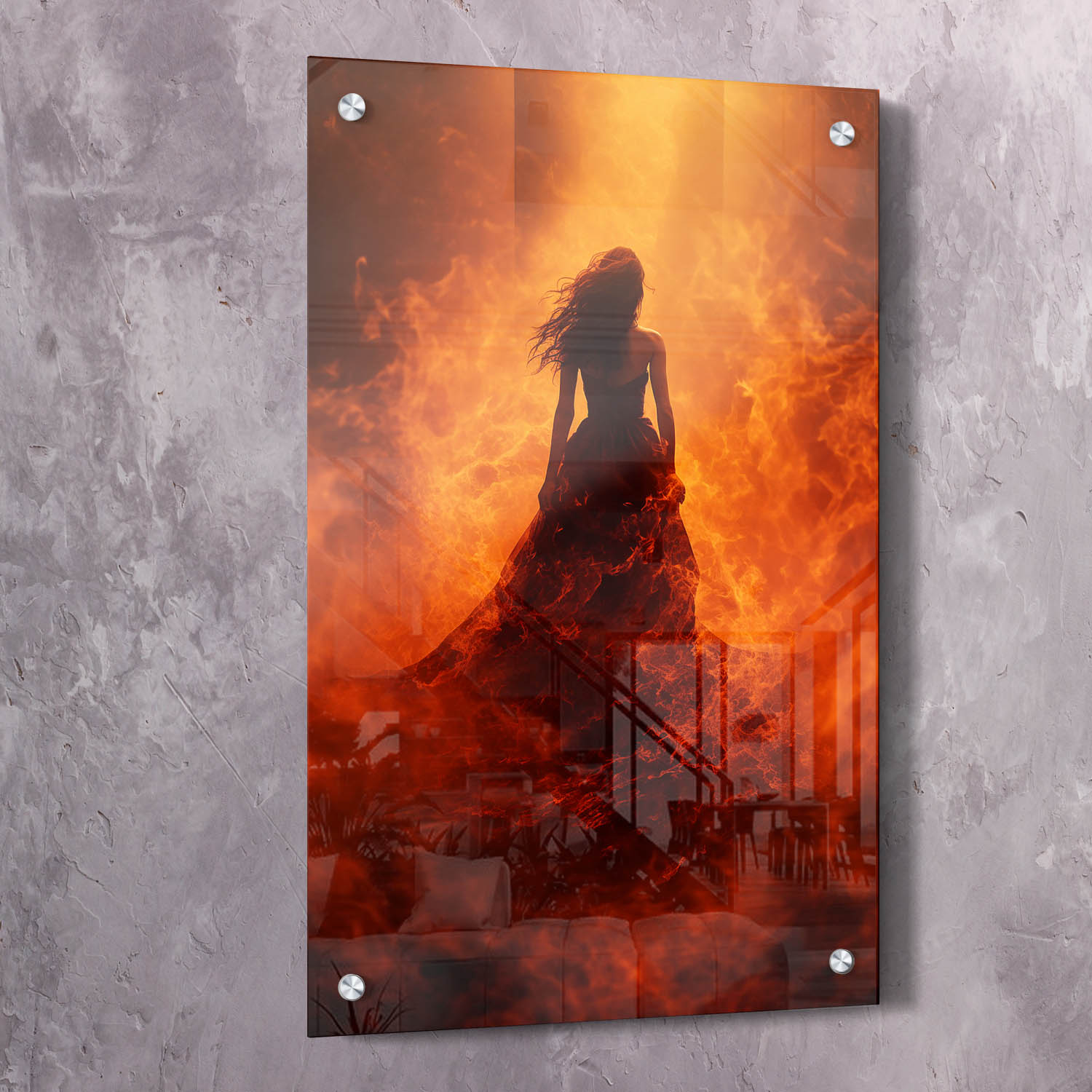 Flames of Regret - Person Could Have Become Quote Wall Art | Inspirational Wall Art Motivational Wall Art Quotes Office Art | Impaktiv Exclusive Canvas Art Portrait