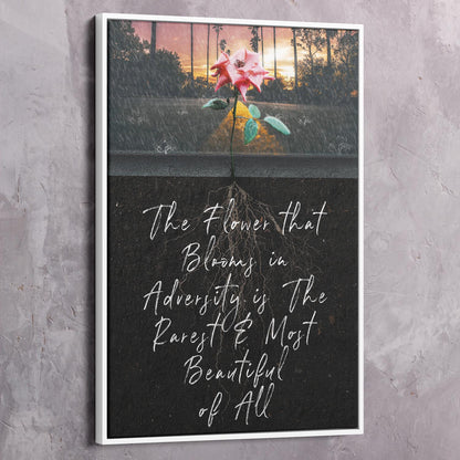 Flower Adversity Road Wall Art | Inspirational Wall Art Motivational Wall Art Quotes Office Art | Impaktiv Exclusive Canvas Art Portrait