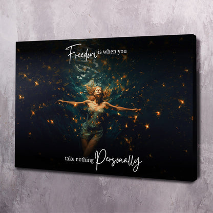 Freedom is when you take nothing personally Wall Art | Inspirational Wall Art Motivational Wall Art Quotes Office Art | Impaktiv Exclusive Canvas Art Landscape