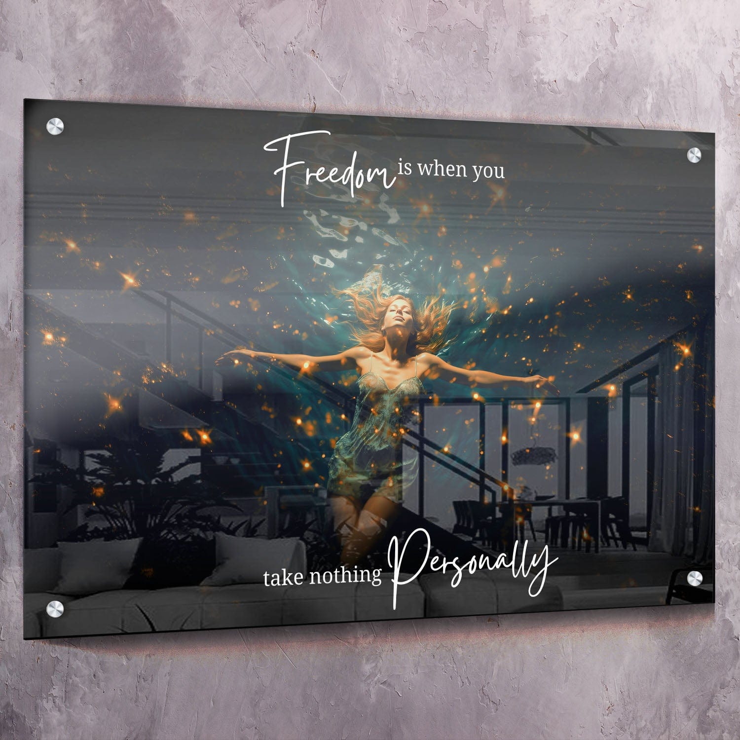 Freedom is when you take nothing personally Wall Art | Inspirational Wall Art Motivational Wall Art Quotes Office Art | Impaktiv Exclusive Canvas Art Landscape