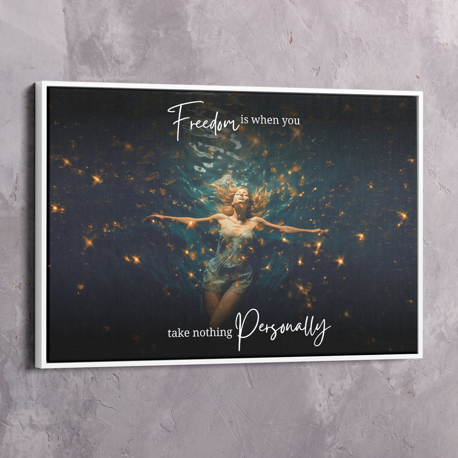 Freedom is when you take nothing personally Wall Art | Inspirational Wall Art Motivational Wall Art Quotes Office Art | Impaktiv Exclusive Canvas Art Landscape