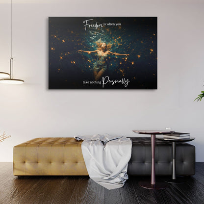 Freedom is when you take nothing personally Wall Art | Inspirational Wall Art Motivational Wall Art Quotes Office Art | Impaktiv Exclusive Canvas Art Landscape