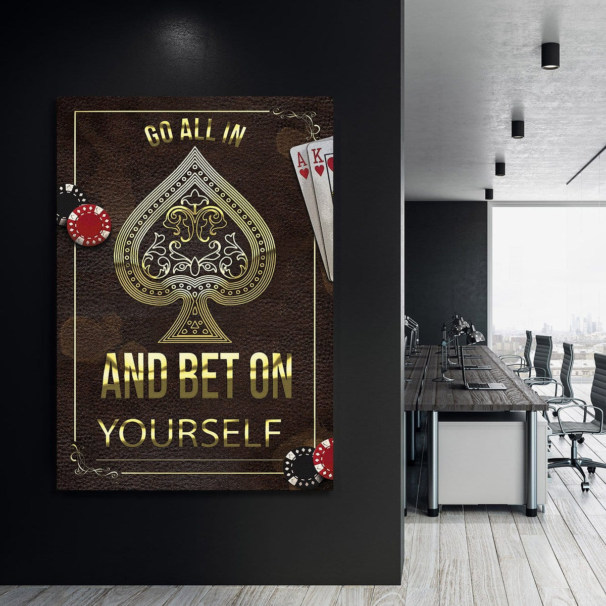 Go All-In Motivational Wall Art, alternate artwork view by Impaktiv