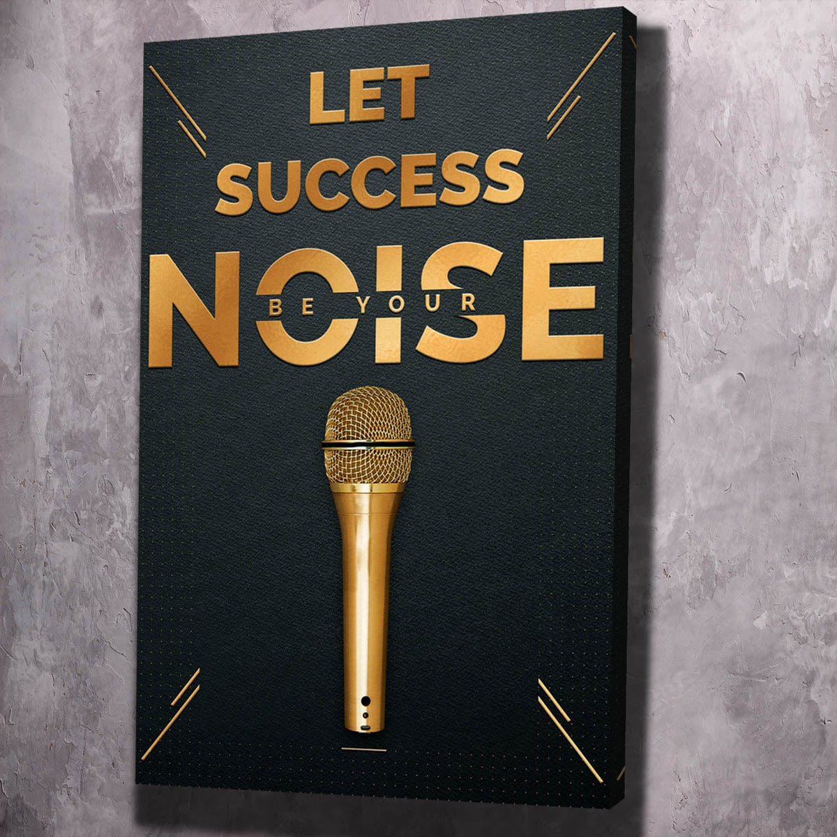 Golden Mic - Success Noise Motivational Wall Art, motivational wall art by Impaktiv