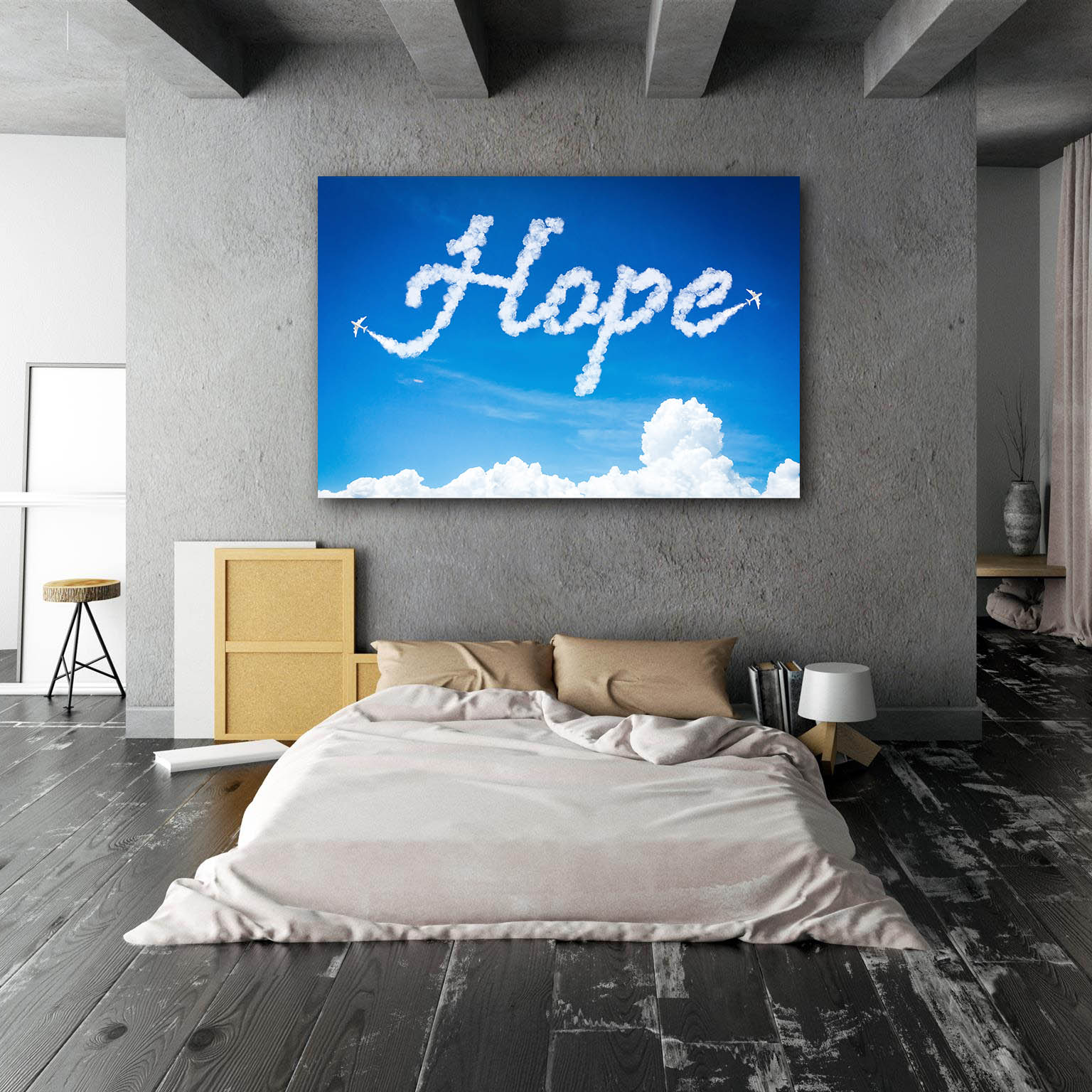 Hope Clouds Wall Art | Inspirational Wall Art Motivational Wall Art Quotes Office Art | Impaktiv Exclusive Canvas Art Landscape