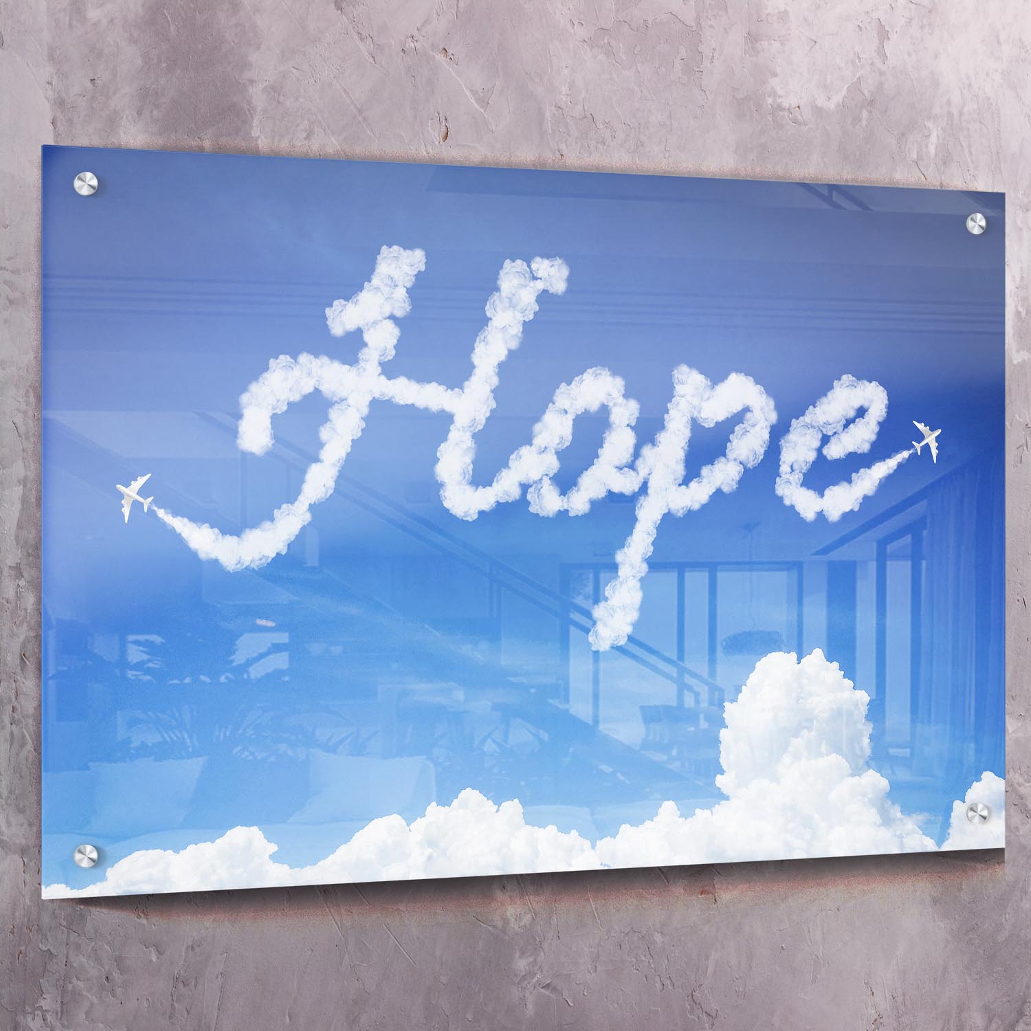 Hope Clouds Wall Art | Inspirational Wall Art Motivational Wall Art Quotes Office Art | Impaktiv Exclusive Canvas Art Landscape