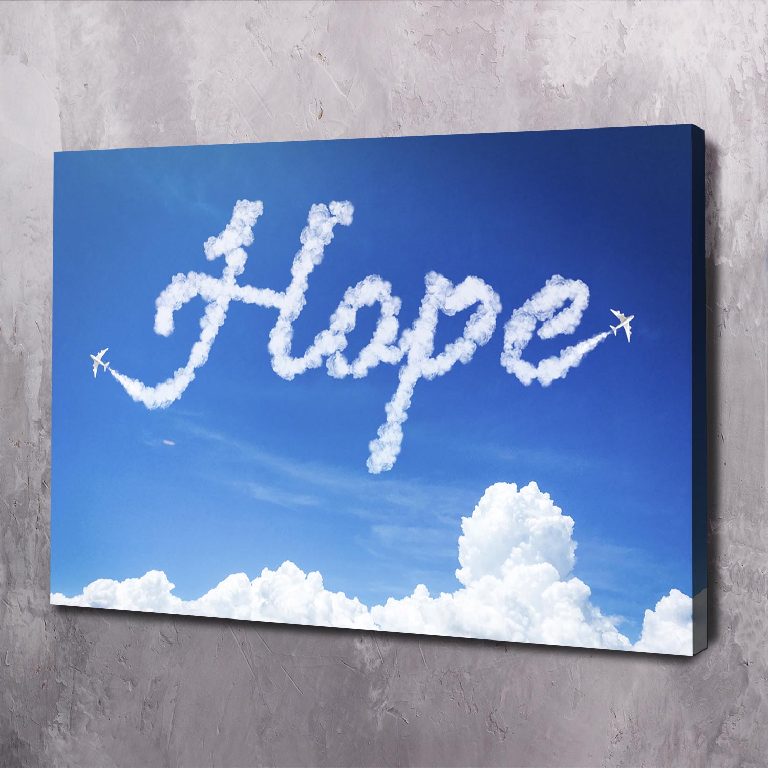 Hope Clouds Wall Art | Inspirational Wall Art Motivational Wall Art Quotes Office Art | Impaktiv Exclusive Canvas Art Landscape