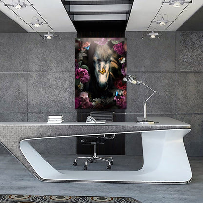 Horse in Flowers Wall Art | Inspirational Wall Art Motivational Wall Art Quotes Office Art | Impaktiv Exclusive Canvas Art Portrait