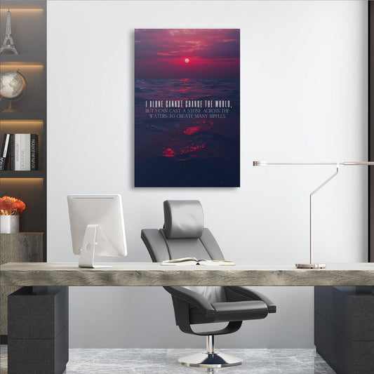 I alone cannot change the world - Mother Teresa Quote Wall Art | Inspirational Wall Art Motivational Wall Art Quotes Office Art | Impaktiv Exclusive Canvas Art Portrait