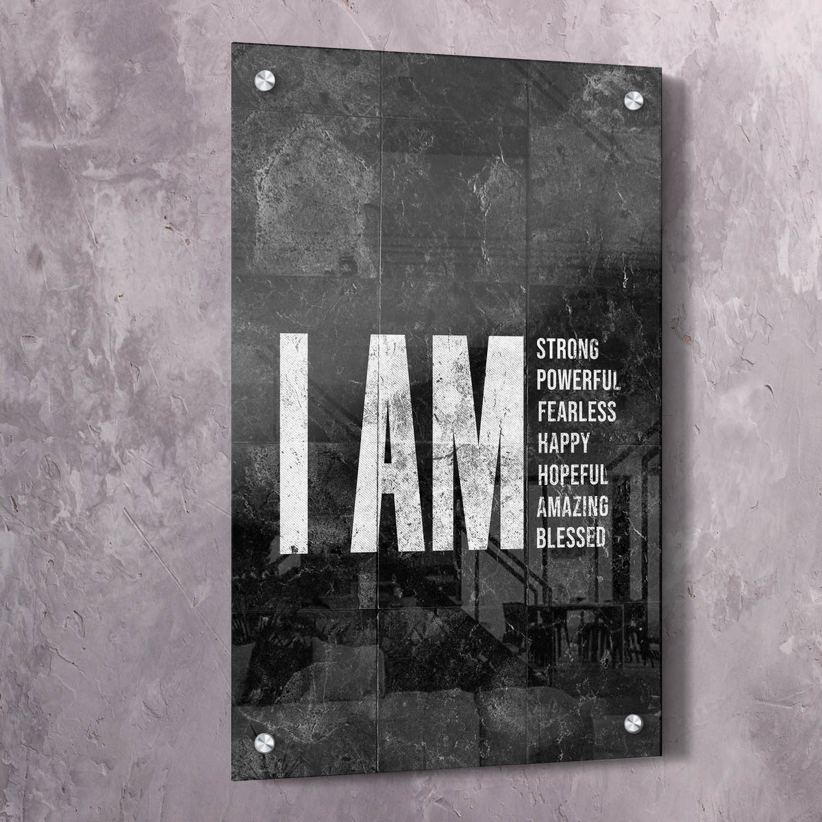 I AM Strong, Powerful, Fearless, Happy, Hopeful, Amazing, Blessed, alternate view by Impaktiv