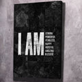 I AM Strong, Powerful, Fearless, Happy, Hopeful, Amazing, Blessed, courage motivational wall art by Impaktiv