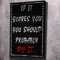 Black framed motivational wall art with white text and red 'DO IT' on dark background.