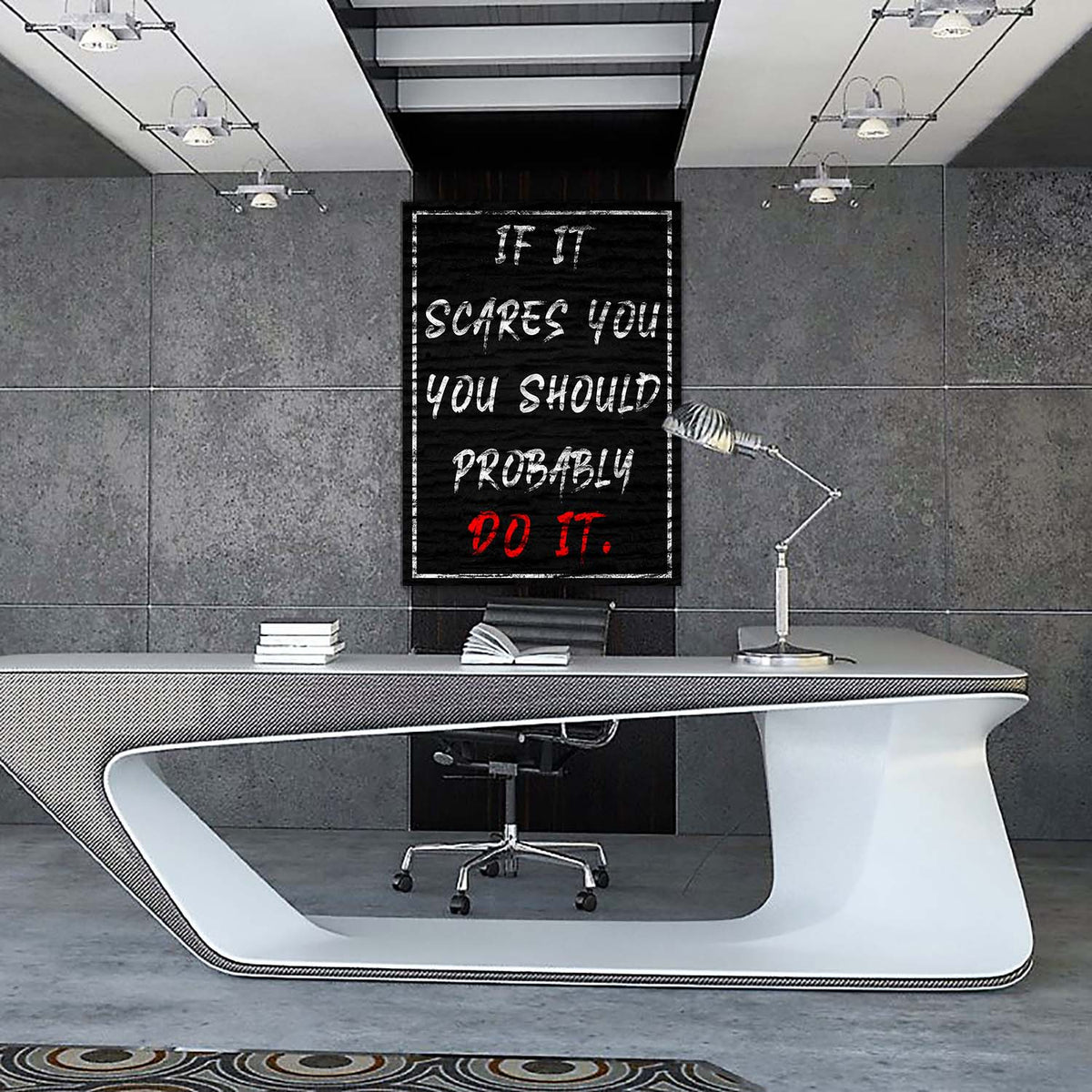 If It Scares Motivational Wall Art, alternate view by Impaktiv