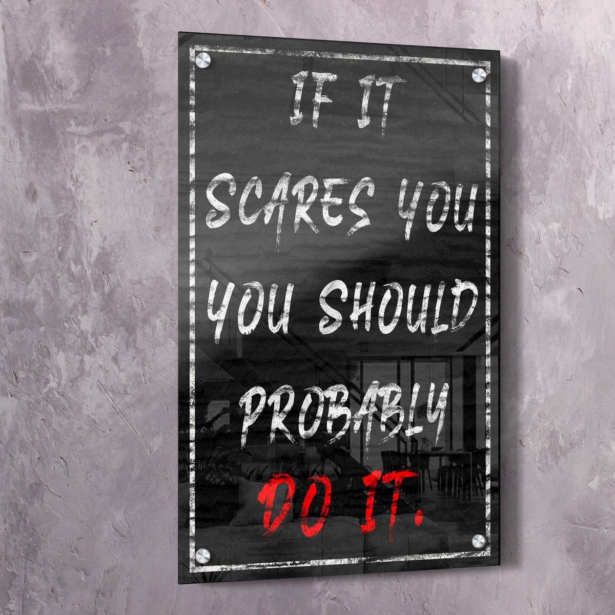 If It Scares Motivational Wall Art, alternate view by Impaktiv