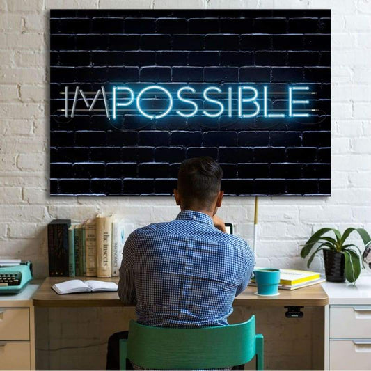Impossible 2 Wall Art | Inspirational Wall Art Motivational Wall Art Quotes Office Art | Impaktiv Exclusive Canvas Art Landscape