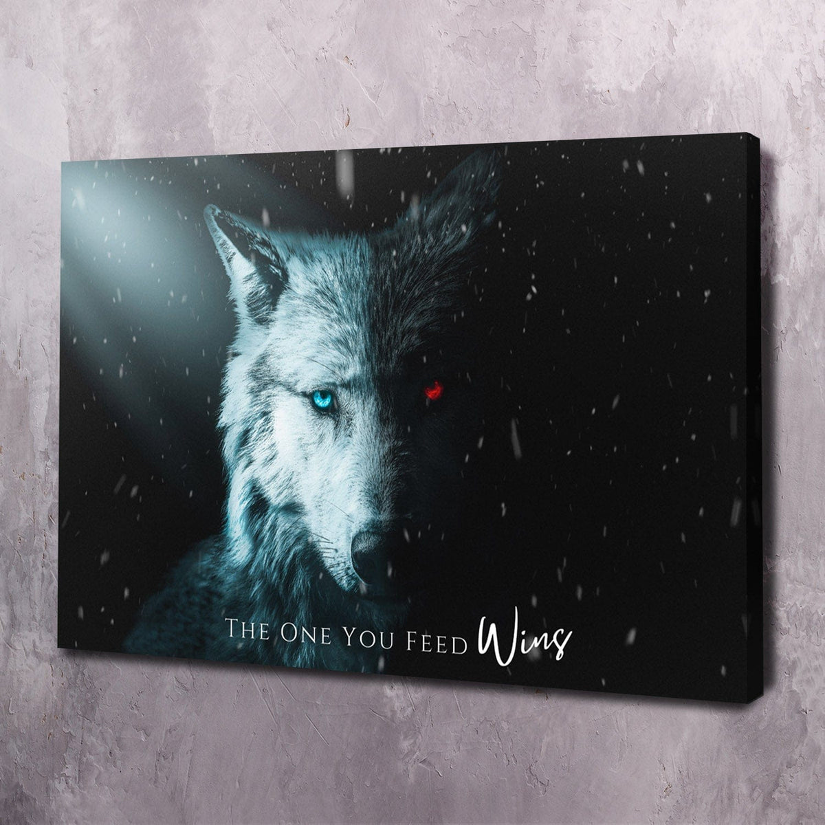 The One You Feed Wolf Wall Art, inspirational wall art by Impaktiv