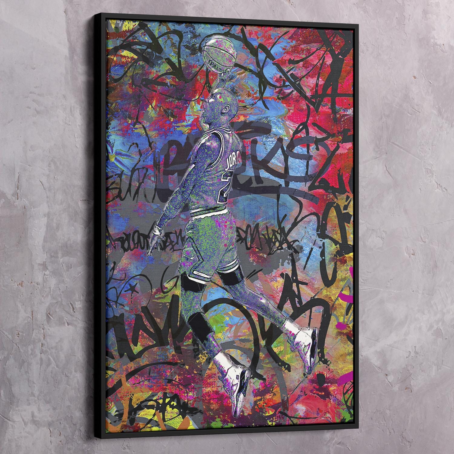 Jordan Inspired Graffiti Wall Art | Inspirational Wall Art Motivational Wall Art Quotes Office Art | Impaktiv Exclusive Canvas Art Landscape