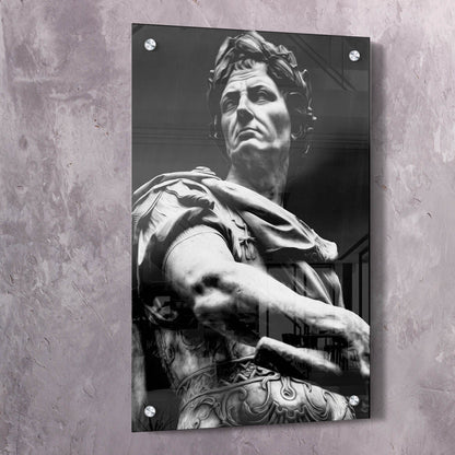 Julius Caesar Sculpture Black & White Wall Art | Inspirational Wall Art Motivational Wall Art Quotes Office Art | Impaktiv Exclusive Canvas Art Portrait