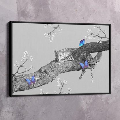 Leopard on Tree Wall Art | Inspirational Wall Art Motivational Wall Art Quotes Office Art | Impaktiv Exclusive Canvas Art Landscape