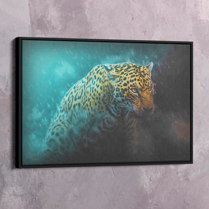 Leopard Rain Wall Art | Inspirational Wall Art Motivational Wall Art Quotes Office Art | Impaktiv Exclusive Canvas Art Portrait