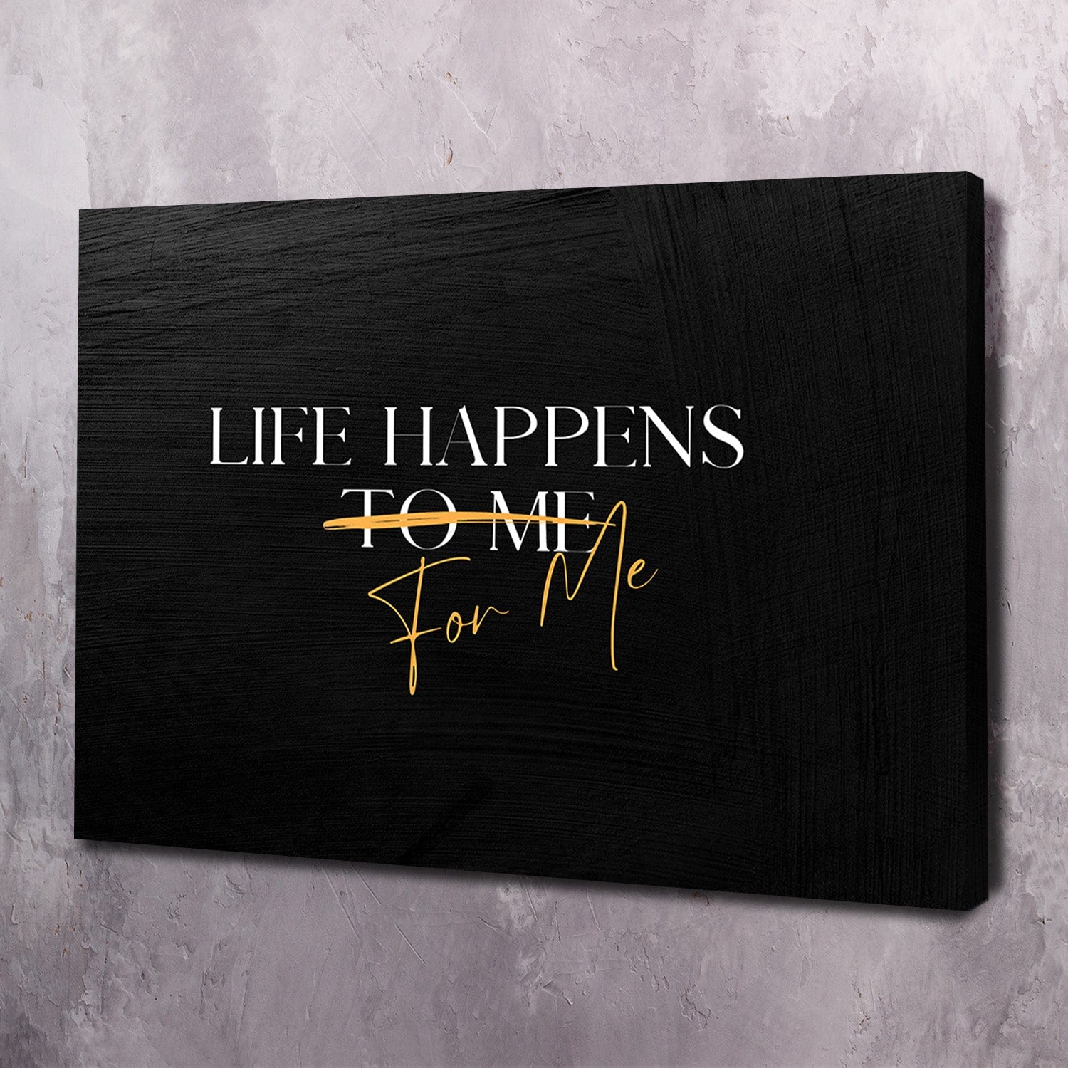 Life Happens FOR Me Quote Wall Art | Inspirational Wall Art Motivational Wall Art Quotes Office Art | Impaktiv Exclusive Canvas Art Landscape