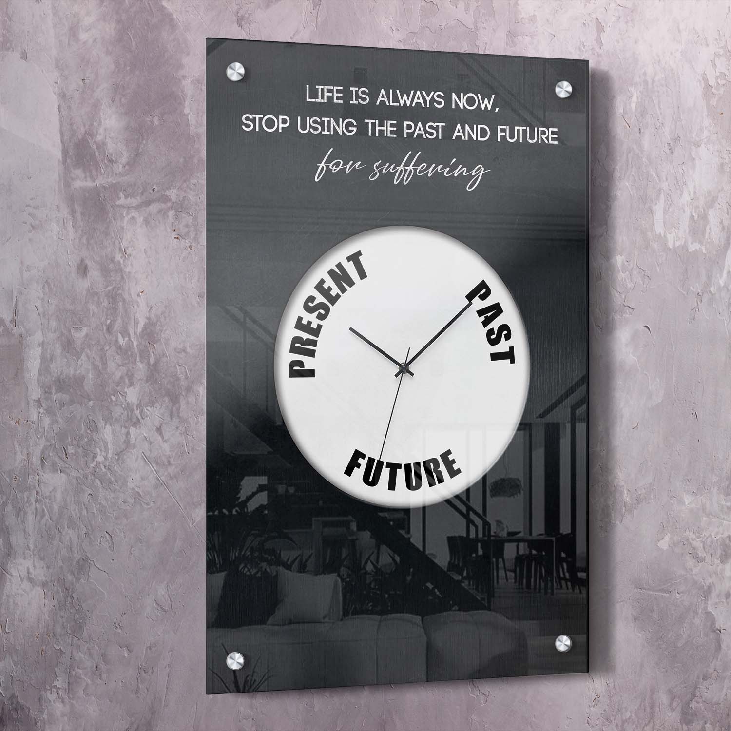 Life is always now Wall Art | Inspirational Wall Art Motivational Wall Art Quotes Office Art | Impaktiv Exclusive Canvas Art Portrait