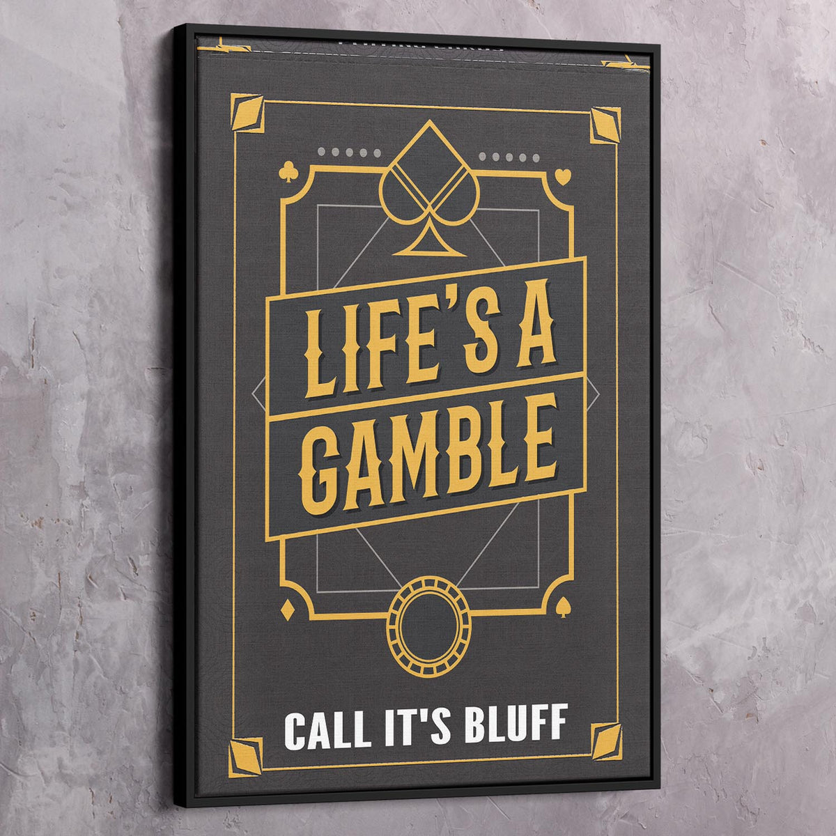 Life's A Gamble Playing Cards Motivational Wall Art, alternate view by Impaktiv