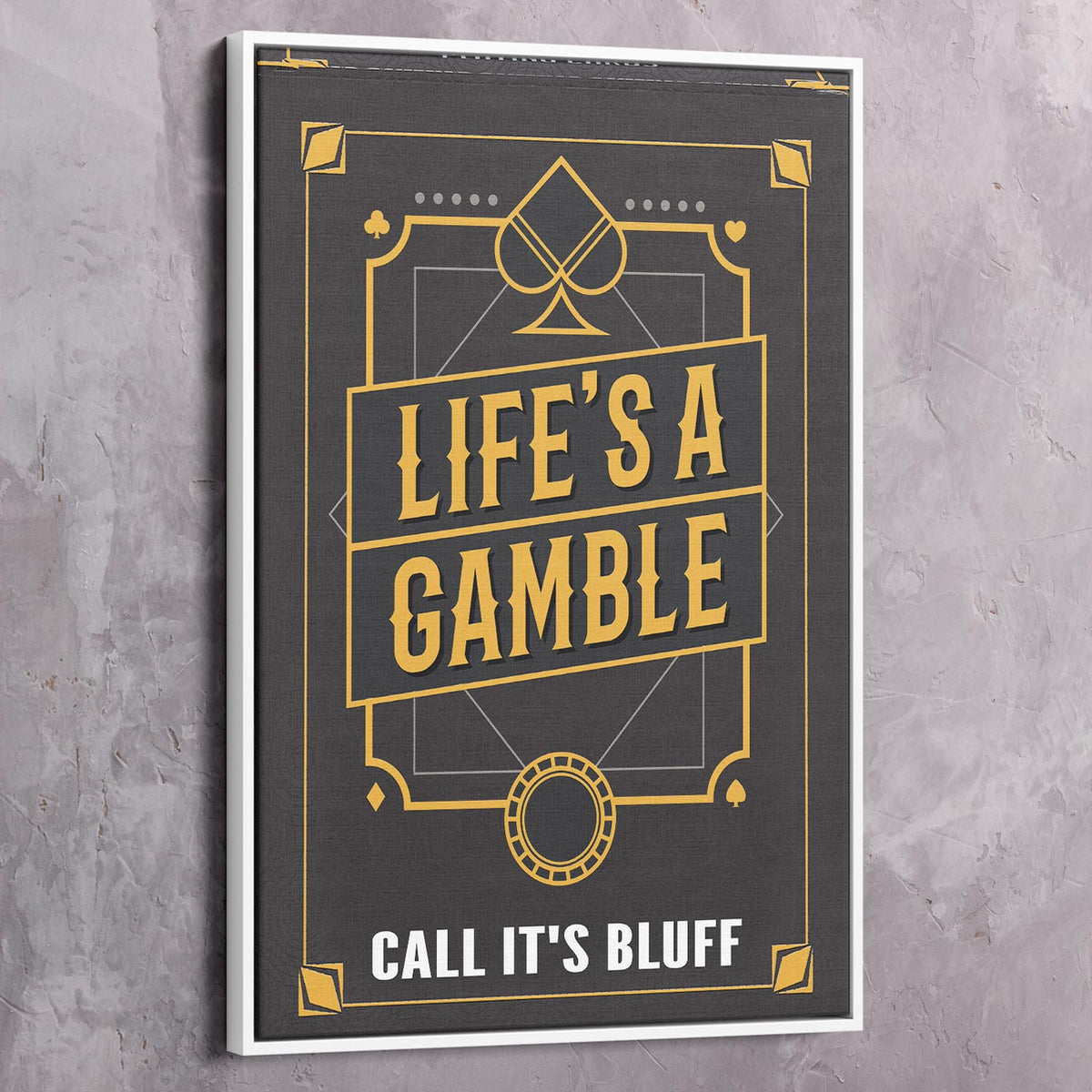 Life's A Gamble Playing Cards Motivational Wall Art, alternate view by Impaktiv