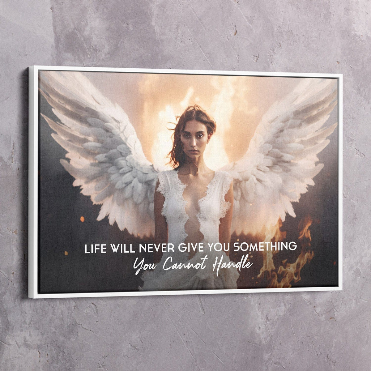 Angelic Resilience - Life Will Never Give You Wall Art, alternate view by Impaktiv