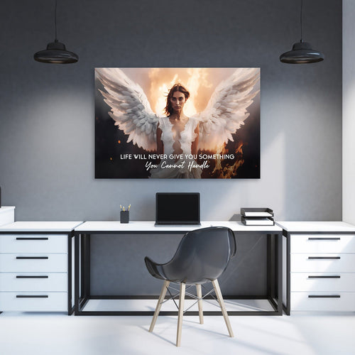 Angelic Resilience - Life Will Never Give You Wall Art, alternate view by Impaktiv