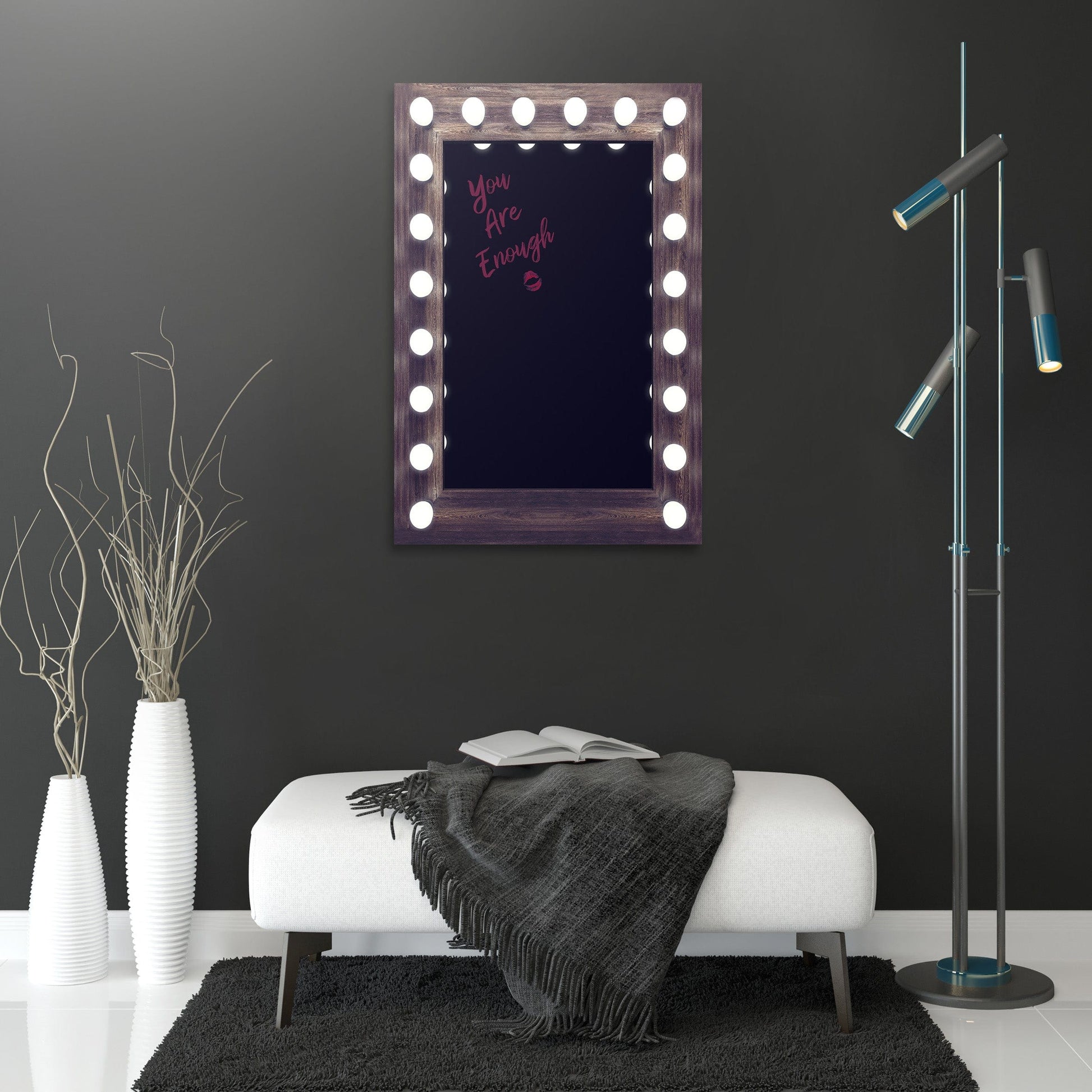 Mirror Quote - You Are Enough Wall Art | Inspirational Wall Art Motivational Wall Art Quotes Office Art | Impaktiv Exclusive Canvas Art Portrait