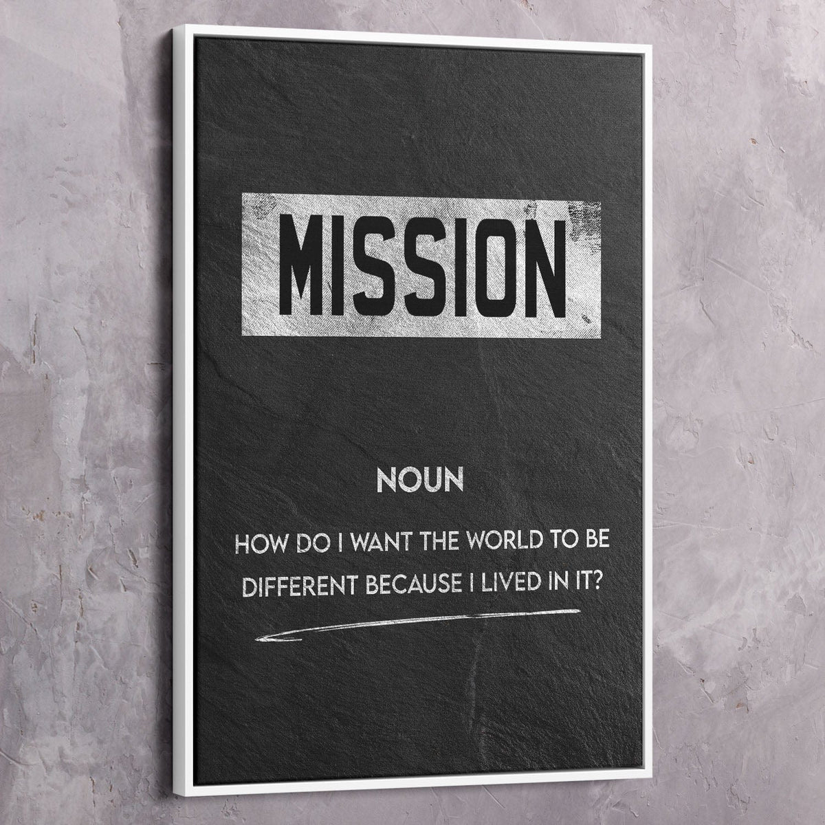 Mission Meaning Purpose Wall Art, alternate artwork view by Impaktiv