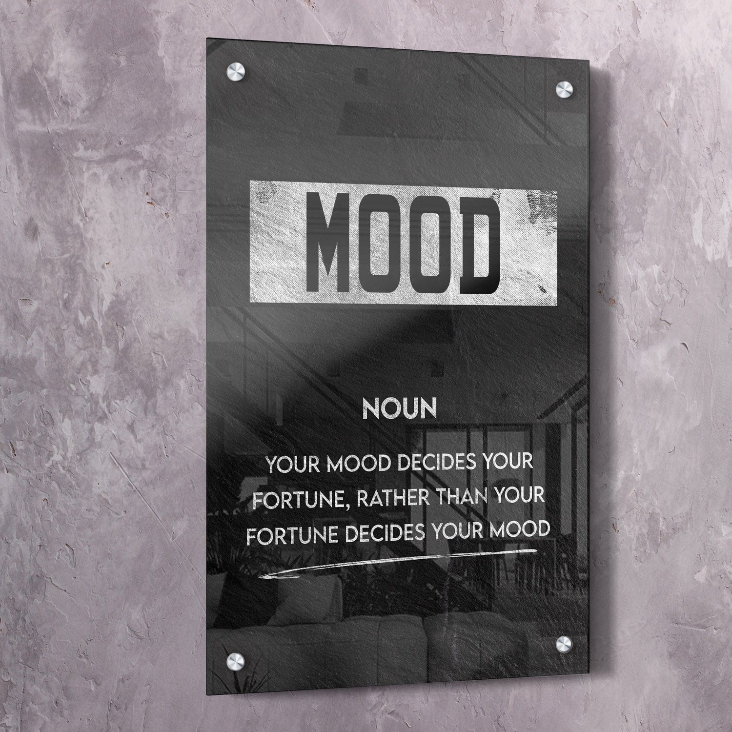 Mood Meaning Wall Art | Inspirational Wall Art Motivational Wall Art Quotes Office Art | Impaktiv Exclusive Canvas Art Portrait