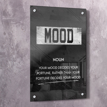 Mood Meaning Wall Art | Inspirational Wall Art Motivational Wall Art Quotes Office Art | Impaktiv Exclusive Canvas Art Portrait