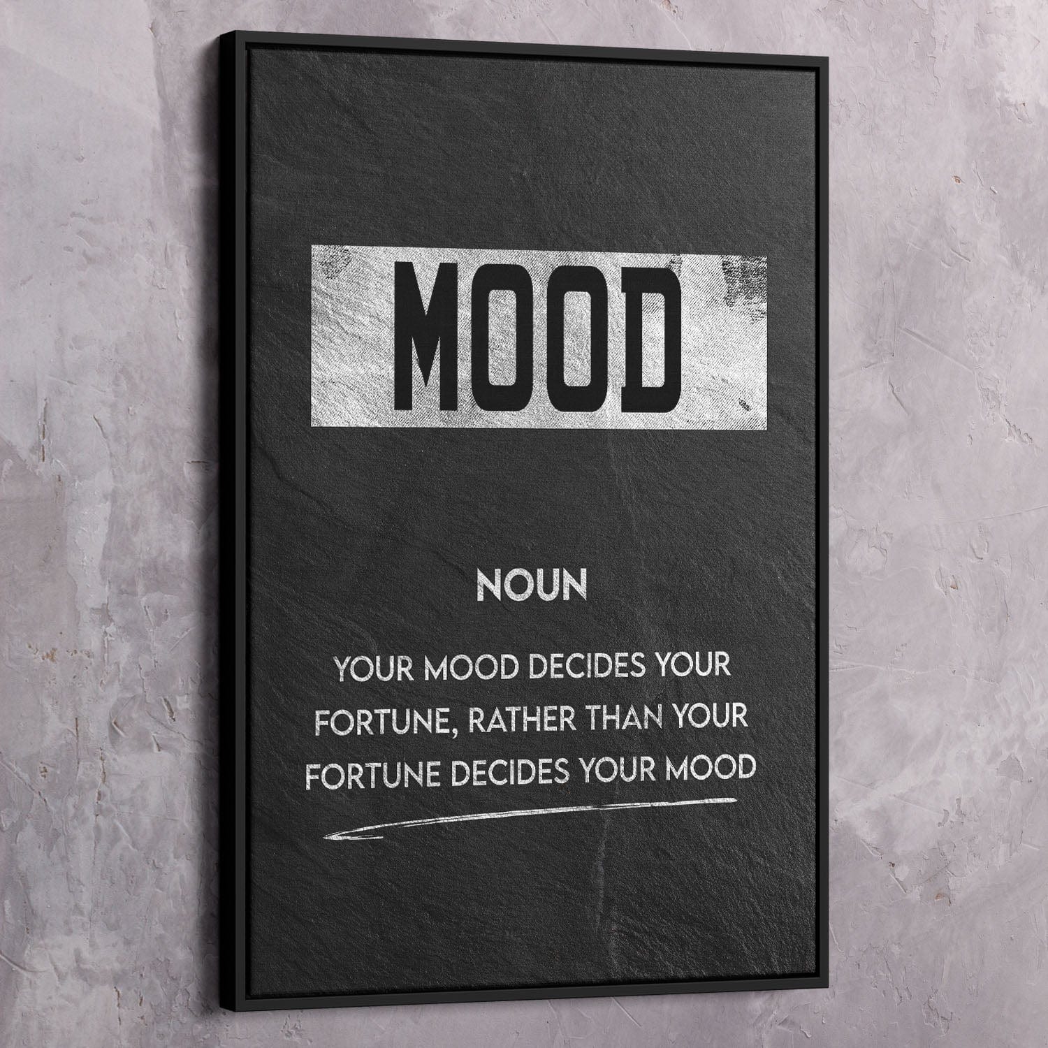 Mood Meaning Wall Art | Inspirational Wall Art Motivational Wall Art Quotes Office Art | Impaktiv Exclusive Canvas Art Portrait