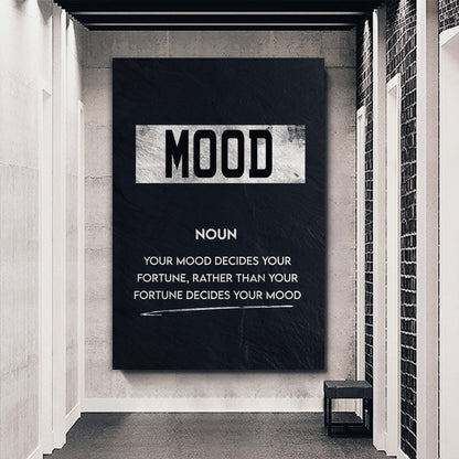 Mood Meaning Wall Art | Inspirational Wall Art Motivational Wall Art Quotes Office Art | Impaktiv Exclusive Canvas Art Portrait